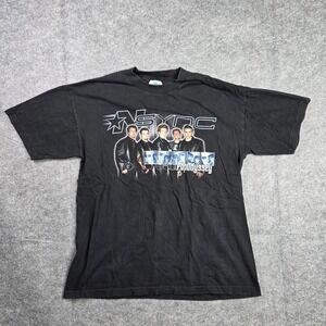Vintage NSYNC Shirt Mens Large Black PopOdyssey Tour Band Tee 2001 Boy Band 00s